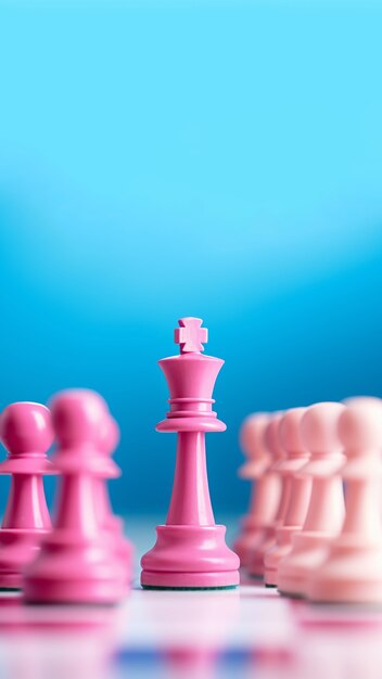 Blick auf rosa Schachfiguren