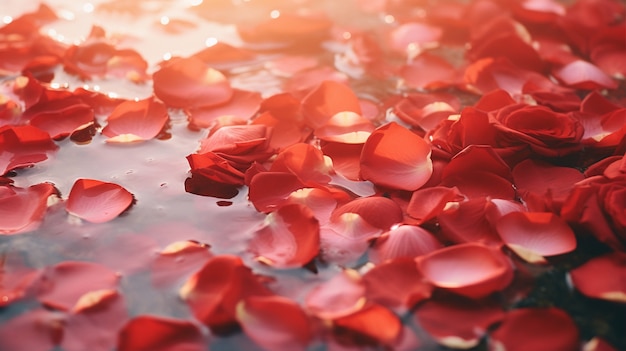 Kostenloses Foto blick auf rosenblätter auf dem wasser