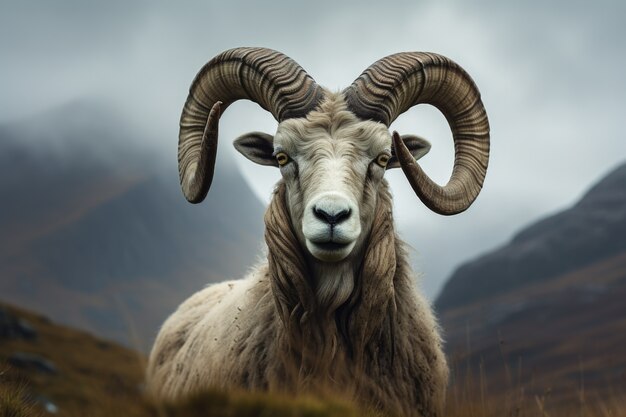 Blick auf Schafe im Freien in der Natur