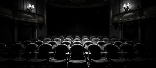 Kostenloses Foto blick auf schwarz-weiße theatersitze