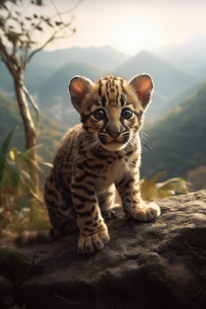 Blick auf Tigerjunges in freier Wildbahn