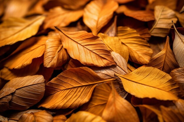Blick auf trockene Herbstblätter