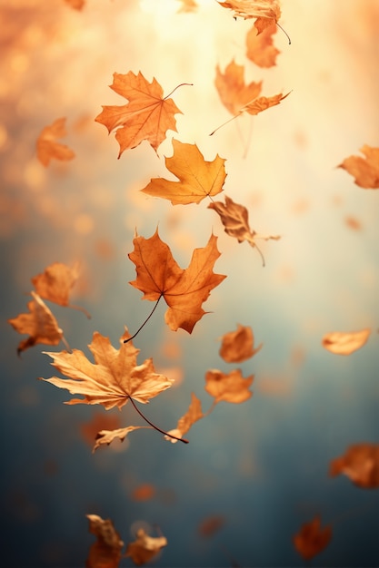 Blick auf trockene Herbstblätter