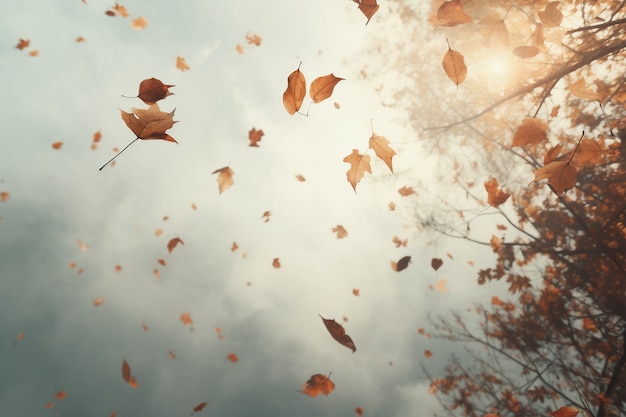 Kostenloses Foto blick auf trockene herbstblätter