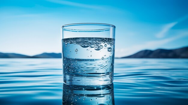 Blick auf Wasser in transparentem Glas