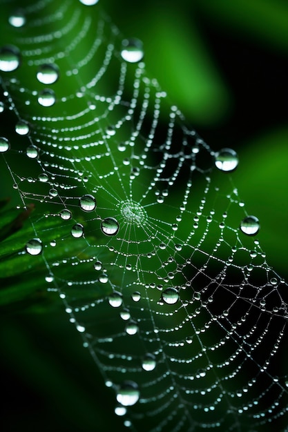 Kostenloses Foto blick auf wassertropfen im spinnennetz