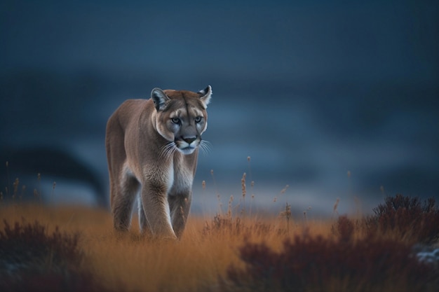 Kostenloses Foto blick auf wilde pumas in der natur