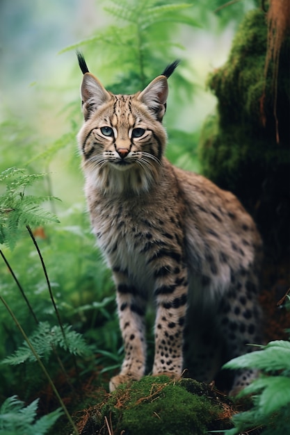 Blick auf wilden Rotluchs in der Natur