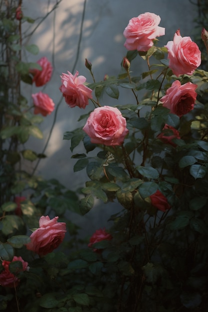 Kostenloses Foto blick auf wunderschöne blühende rosenblüten