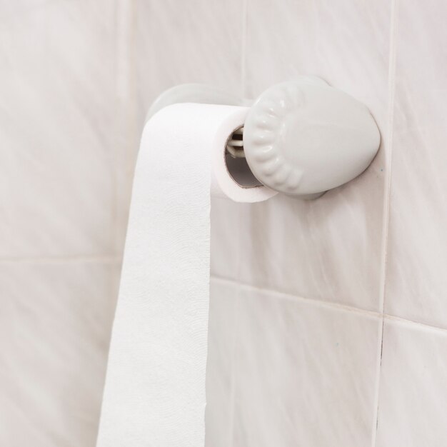 Blickwinkelbad mit Toilettenpapierrolle