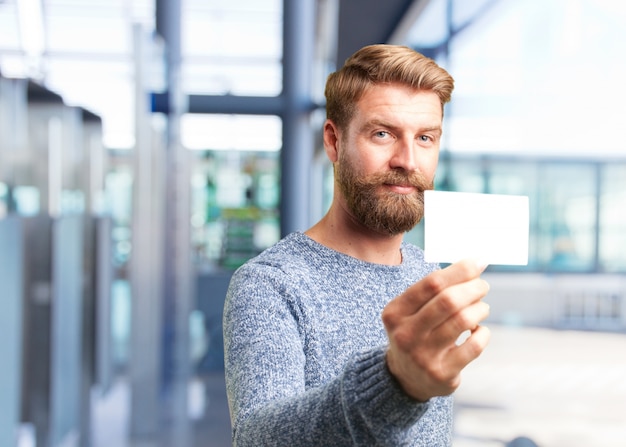 blond Hipster Mann. glücklichen Ausdruck