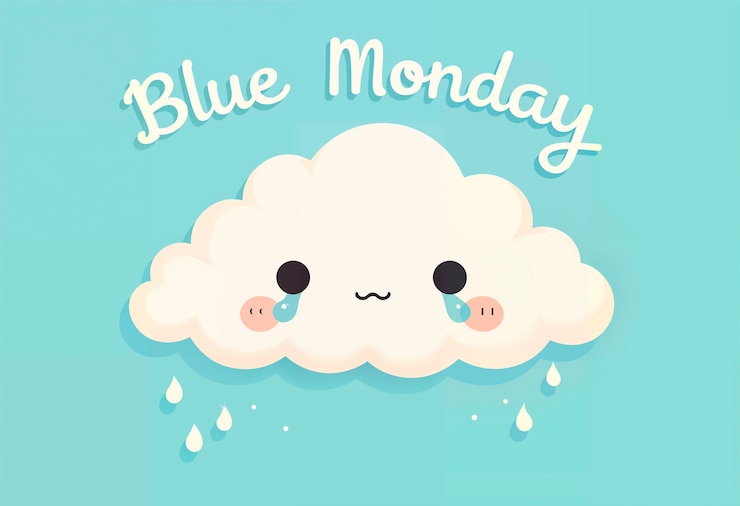 Kostenlose Foto blue monday illustration (blaue montagszeitung)