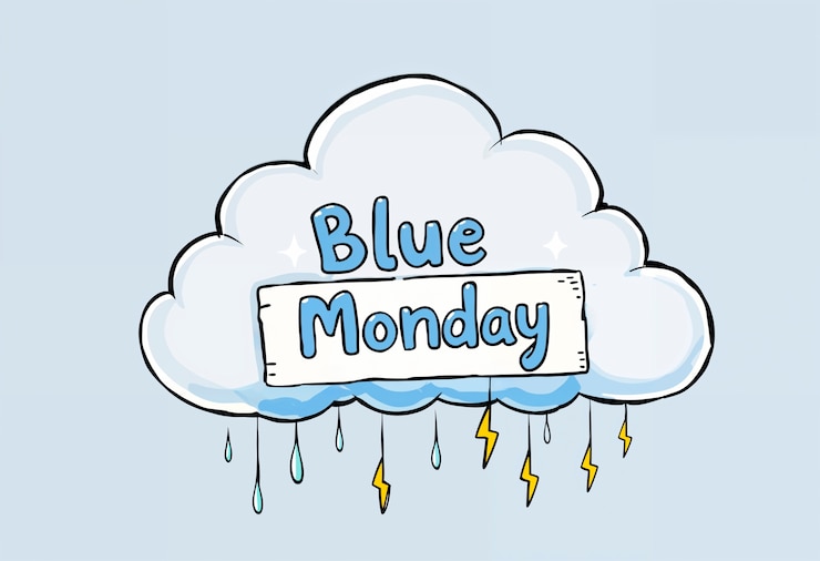 Kostenlose Foto blue monday illustration (blaue montagszeitung)