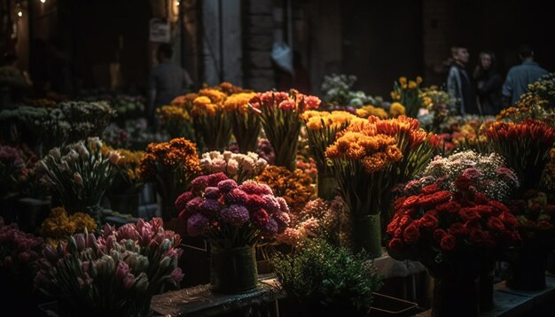 Blumen blühen und bringen durch KI Frische in das Stadtleben