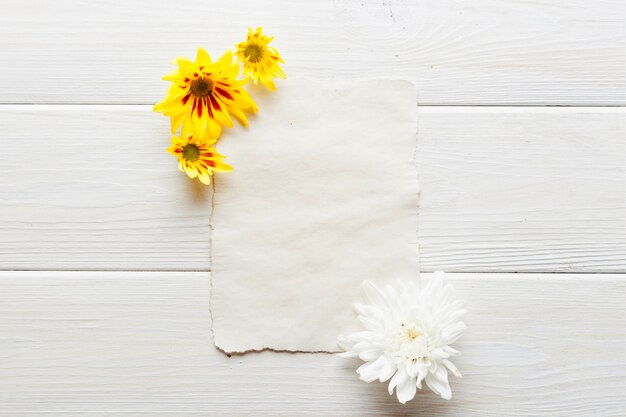 Blumen und kleines Papier