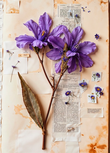 Blumencollage mit ausgeschnittenem Papier