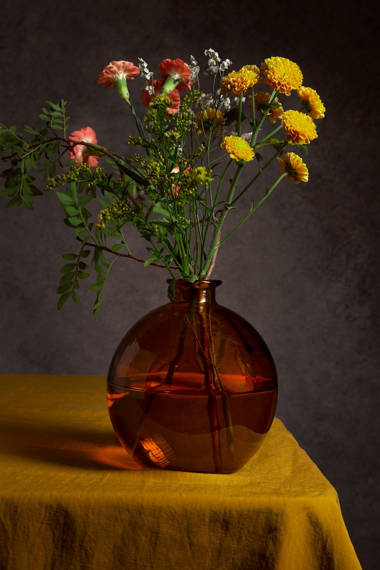 Kostenlose Foto blumenvase noch wie im barockstil