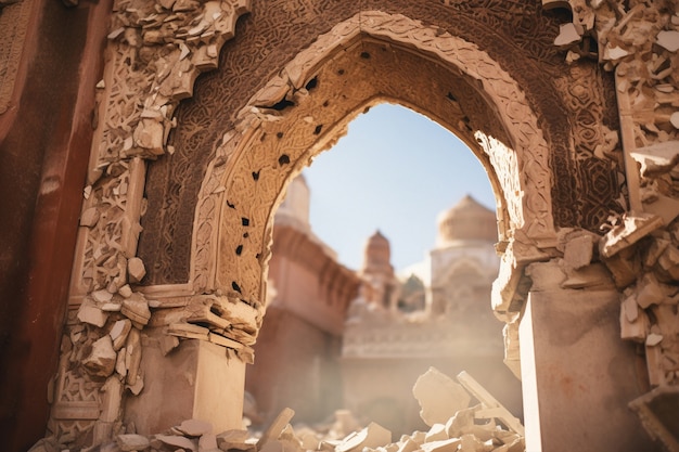 Bogen in der Stadt Marrakesch nach dem Erdbeben