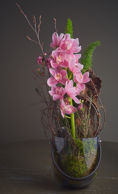 Kostenloses Foto boquet der rosa orchidee