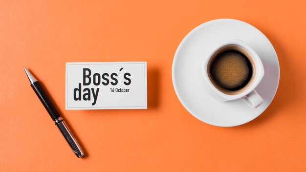 Boss Tagesanordnung auf orange Hintergrund
