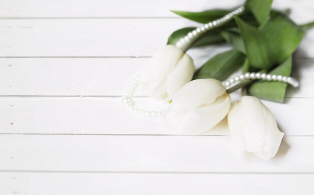 Bouquet von weißen Tulpen