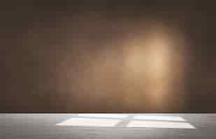 Kostenloses Foto braune wand in einem leeren raum mit betonboden