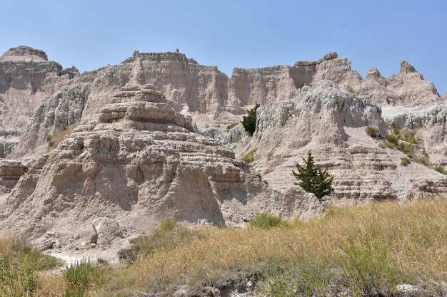 Bröckelnder Notch-Trail in den Badlands von South Dakota