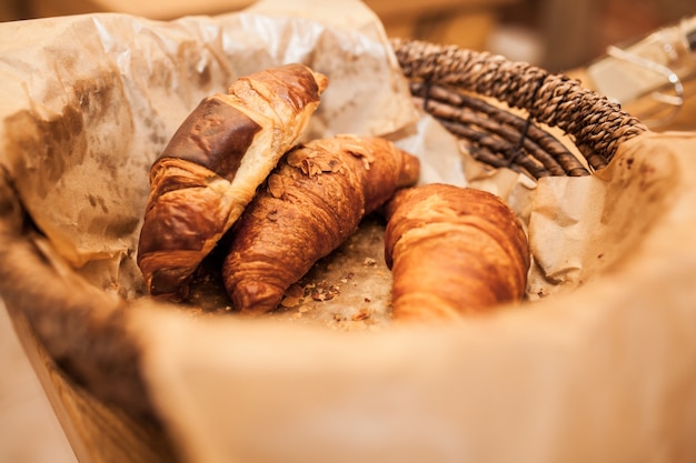 Brot Croissant Draufsicht Frühstück