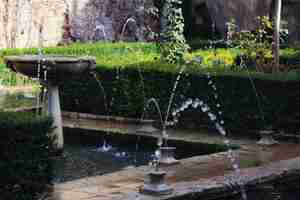 Kostenloses Foto brunnen im garten