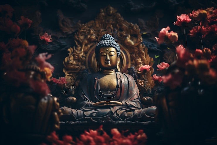 Kostenlose Foto buddha-statue für vermittlung und entspannung