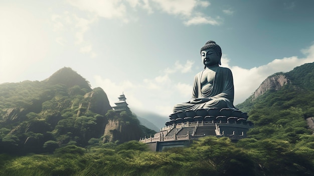 Kostenloses Foto buddha-statue in der natur