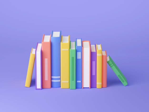 Bücher stapeln Literaturlehrbücher aus 3D-Papier