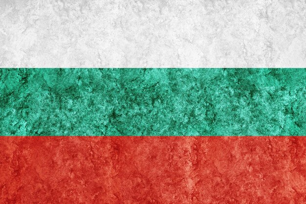 Bulgarien Metallic-Flagge, strukturierte Flagge, Grunge-Flagge