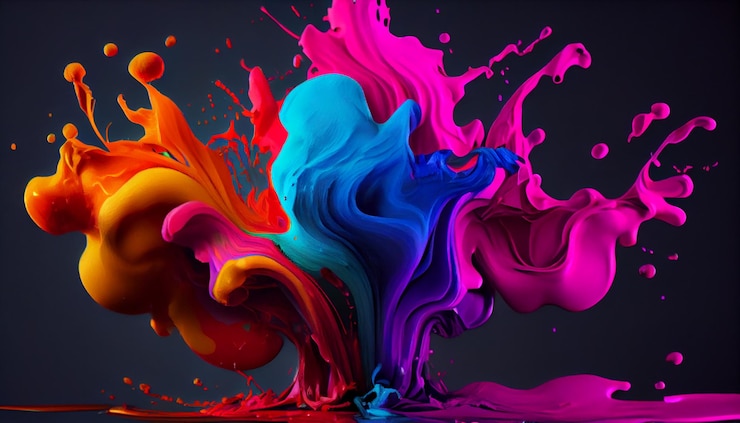 Kostenlose Foto bunte farbe auf schwarzem hintergrund
