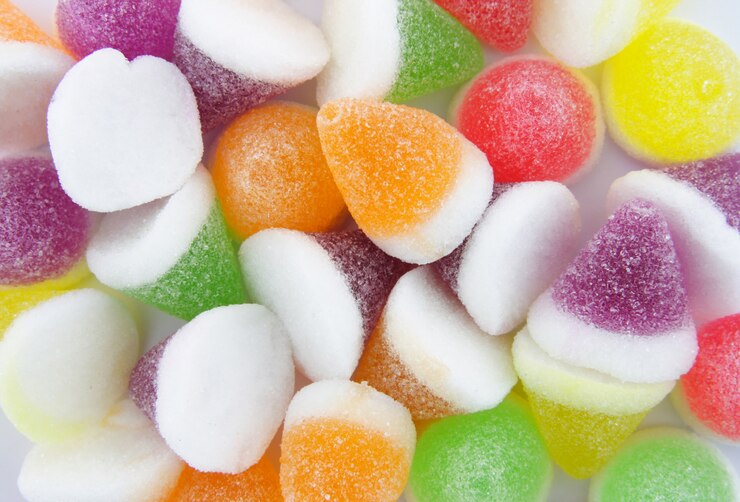 Kostenlose Foto bunte gelee-süßigkeit-hintergrund