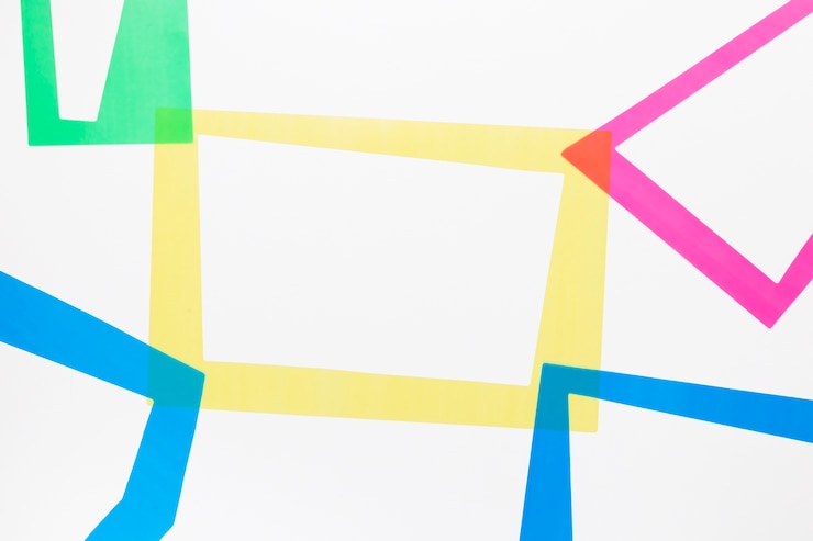 Kostenlose Foto bunte geometrische formen der draufsicht