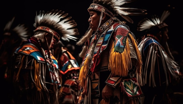 Kostenloses Foto bunte indigene kulturen tanzen mit generativer ki für traditionelle kleidung