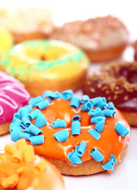 Bunte und leckere Donuts