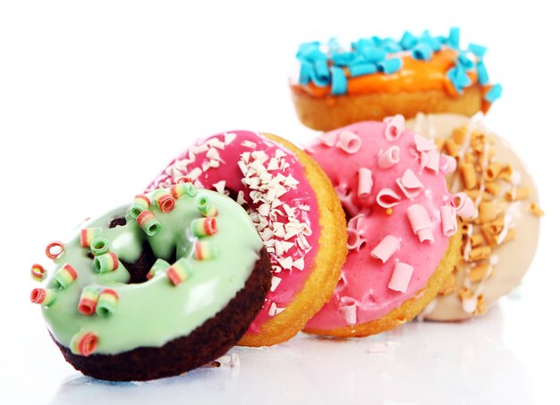 Bunte und leckere Donuts