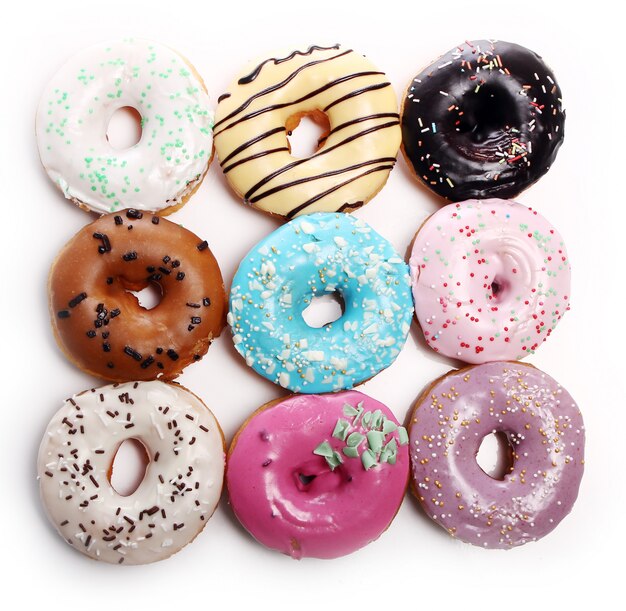 Bunte und leckere Donuts