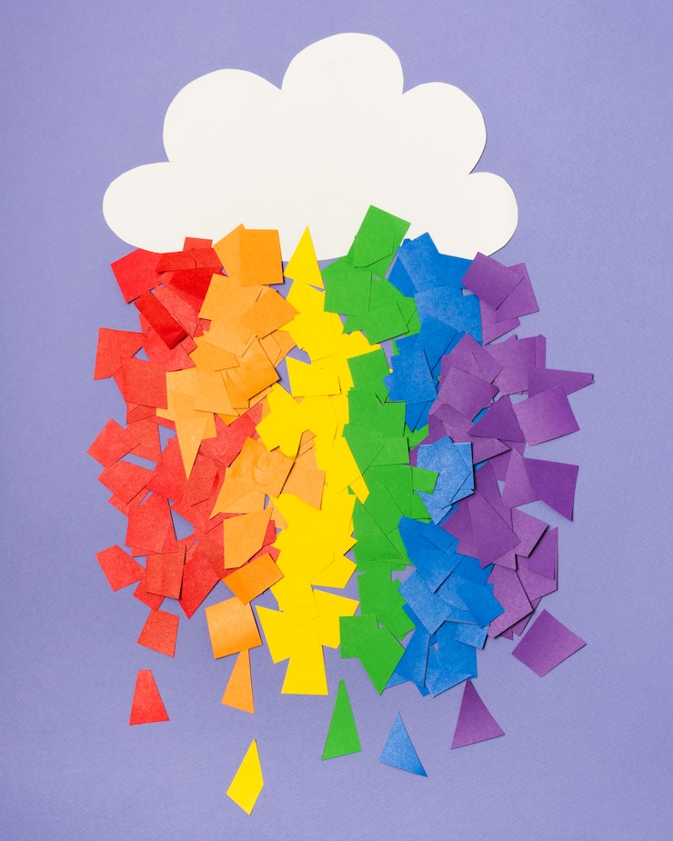 Kostenlose Foto bunter homosexuell stolz regenbogen aus aufklebern gemacht