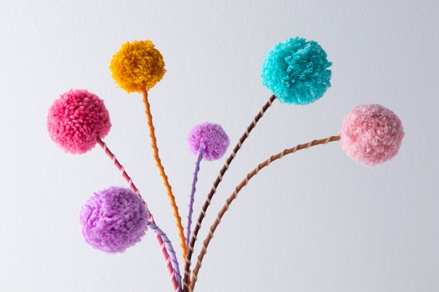 Buntes Pom Poms Sortiment