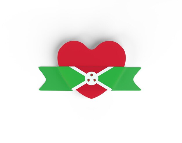 Burundi-Flaggen-Herz-Banner