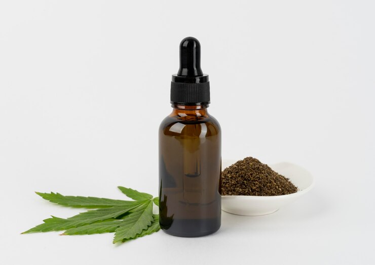 Kostenlose Foto cannabisölflaschenanordnung