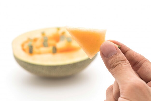 Cantaloupe Melone auf weiß