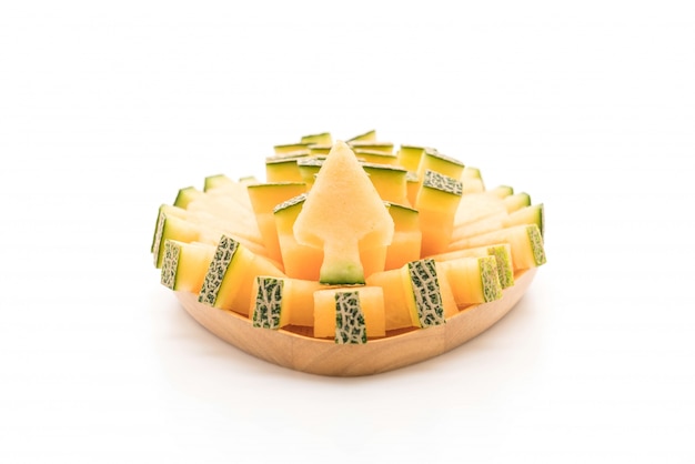 Cantaloupe Melone auf weiß