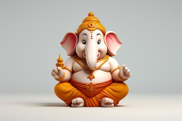 Kostenloses Foto cartoon-3d-bild der hindu-gottheit ganesha