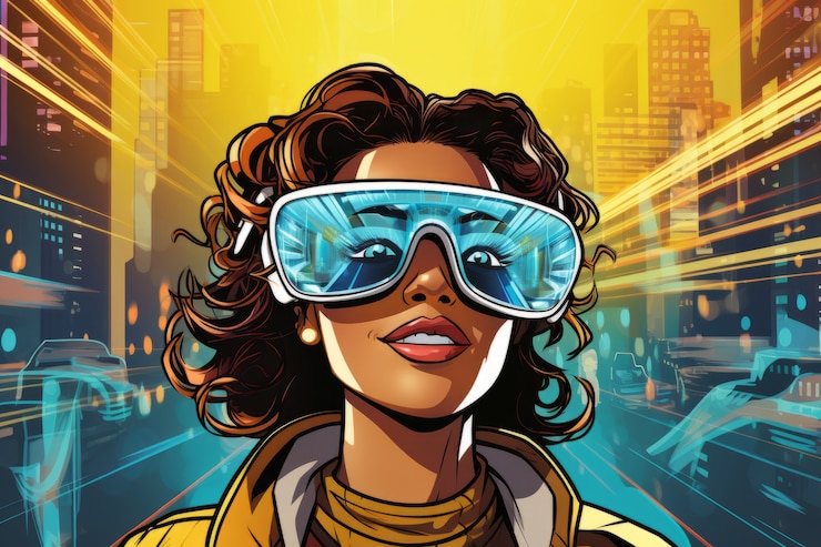 Kostenlose Foto cartoon-frau mit brille