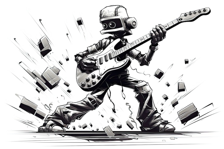 Kostenlose Foto cartoon-stil musik leidenschaft veranschaulicht