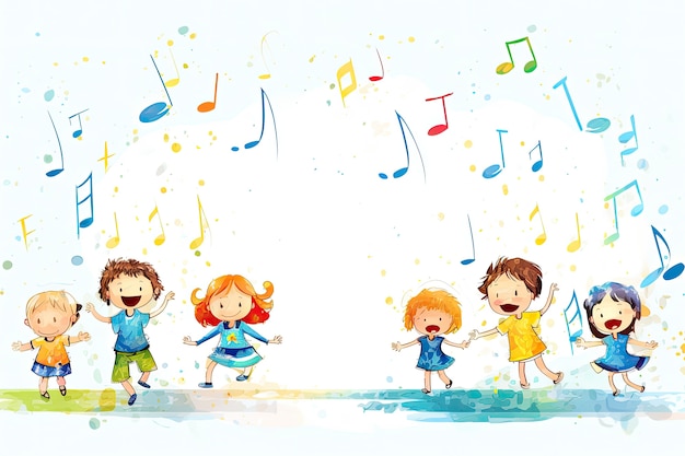 Cartoon-Stil musikalische Noten Hintergrund